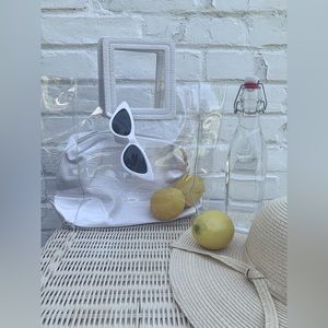 Clear and white bag